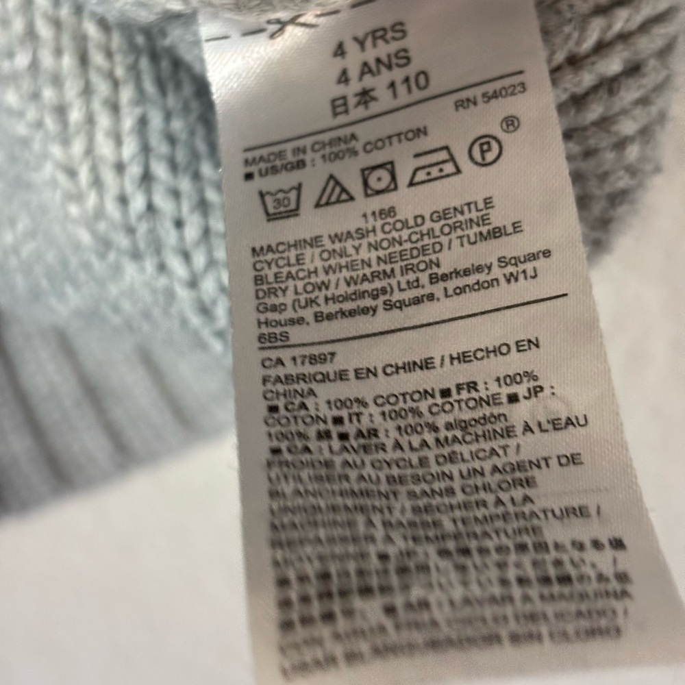 Baby Gap Kids 100% Cotton Gray Knit Sweater Dress Size 4T | holiday | Christmas - Picture 2 of 3